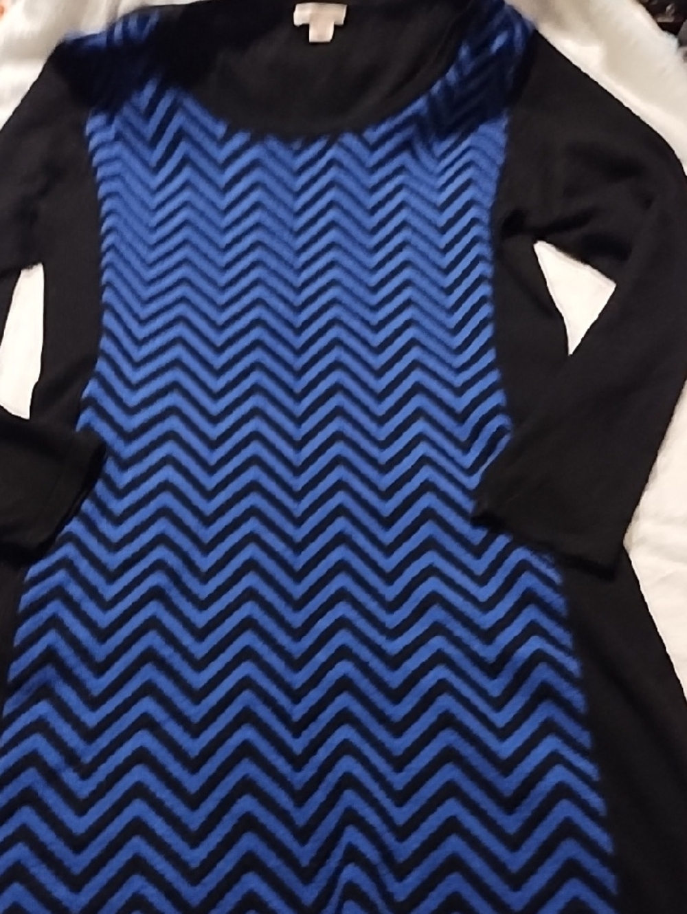Xhilaration Black Knit Dress with Chevron Design l